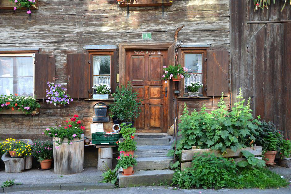 Wall hangings on patio