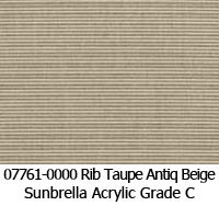 Sunbrella fabric 07761 rib taupe antique beige