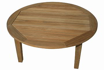 Teal round coffee table