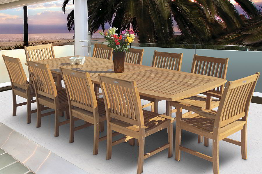 Teak extension dining table and chairs