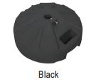 black plastic umbrella base