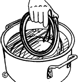 Heat straps in boiling water