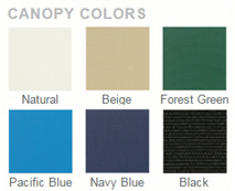 Olefin canopy fabric colors
