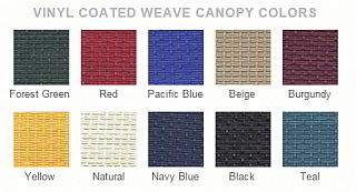 Vinyl canopy colors
